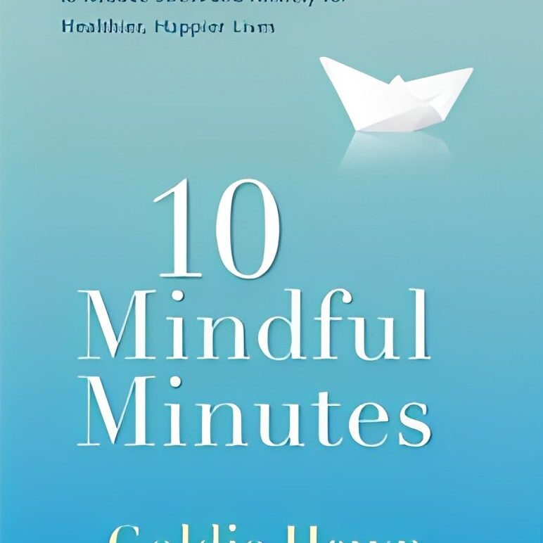 10 Mindful Minutes" book cover with origami boat.